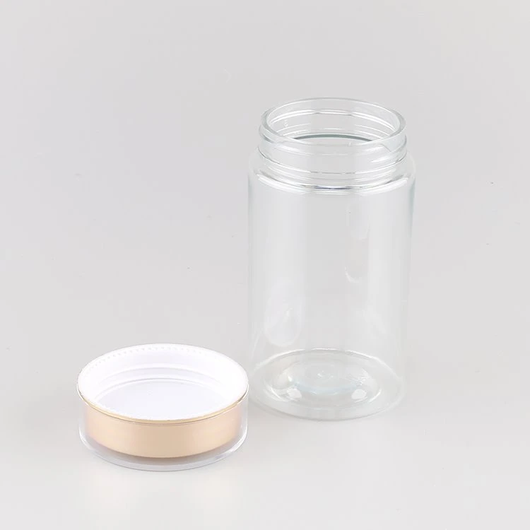 Klara plastpillerburkar